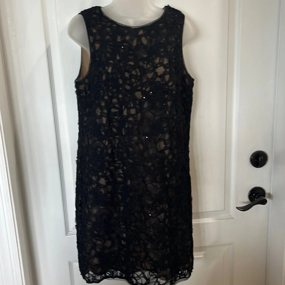 Max Studio | Dresses | Euc Max Studio Rn Number 58822 Black Lace Dress Nude  Liner Underneath | Poshmark